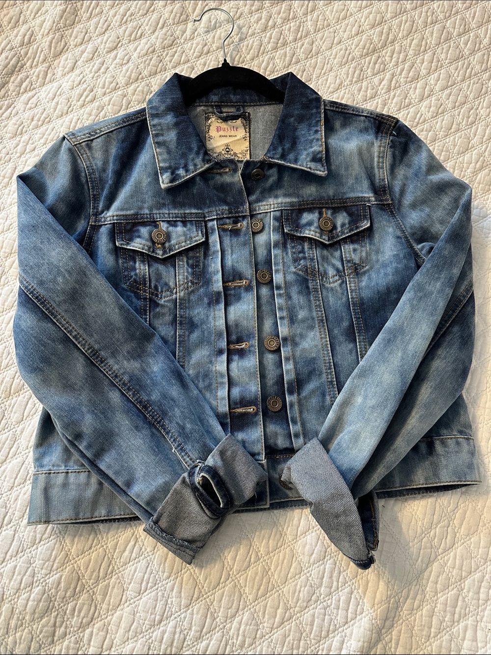 ✨ 3 for $30 ✨ Puzzle Jean Jacket
